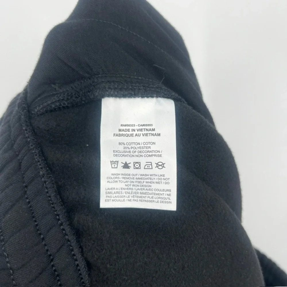 Jordan Men's Large Fleece Wide Leg Black Sweatpants Logo Drawstring RN56323